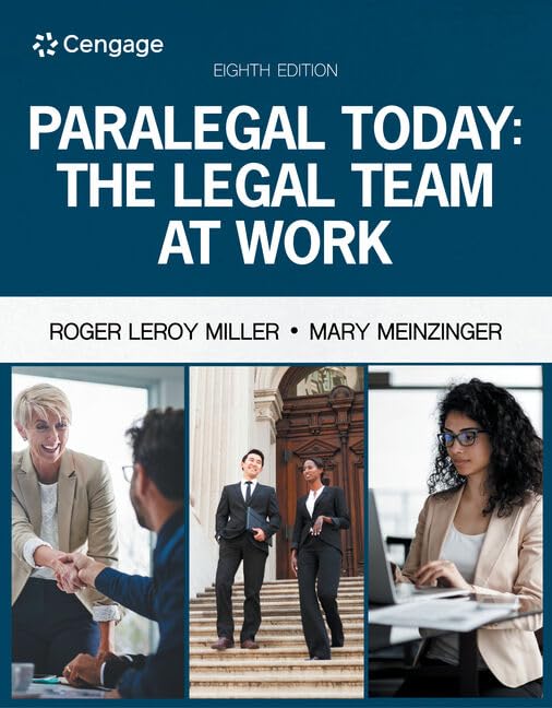 Paralegal Today: The Legal Team at Work (MindTap Course List)      8th Edition