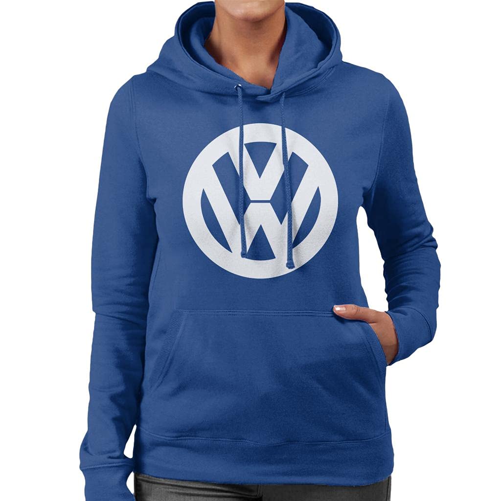 Volkswagen White VW Logo Classic Retro Women's Hooded Sweatshirt