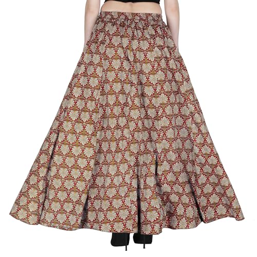 Image of Sttoffa Cotton Printed Women Wear Maxi Long Skirt 40 inch inch Full Length