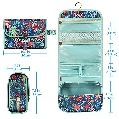 Portable Toiletry Cosmetic Travel Bag, Fintie Large Water Resistant Hanging Makeup Organizer Storage Pouch Case for Women Girls (Jungle Night)