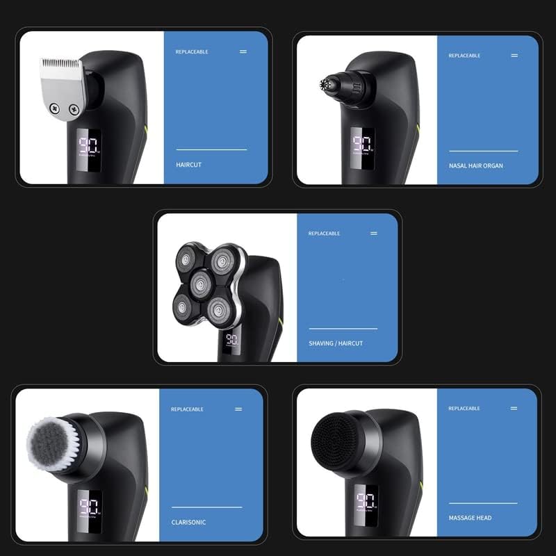 Head Shavers for Bald Men, LCD display 5in1 pro powerful electric shaver hair trimmer beard facial body electric razor for men bald head shaving machine