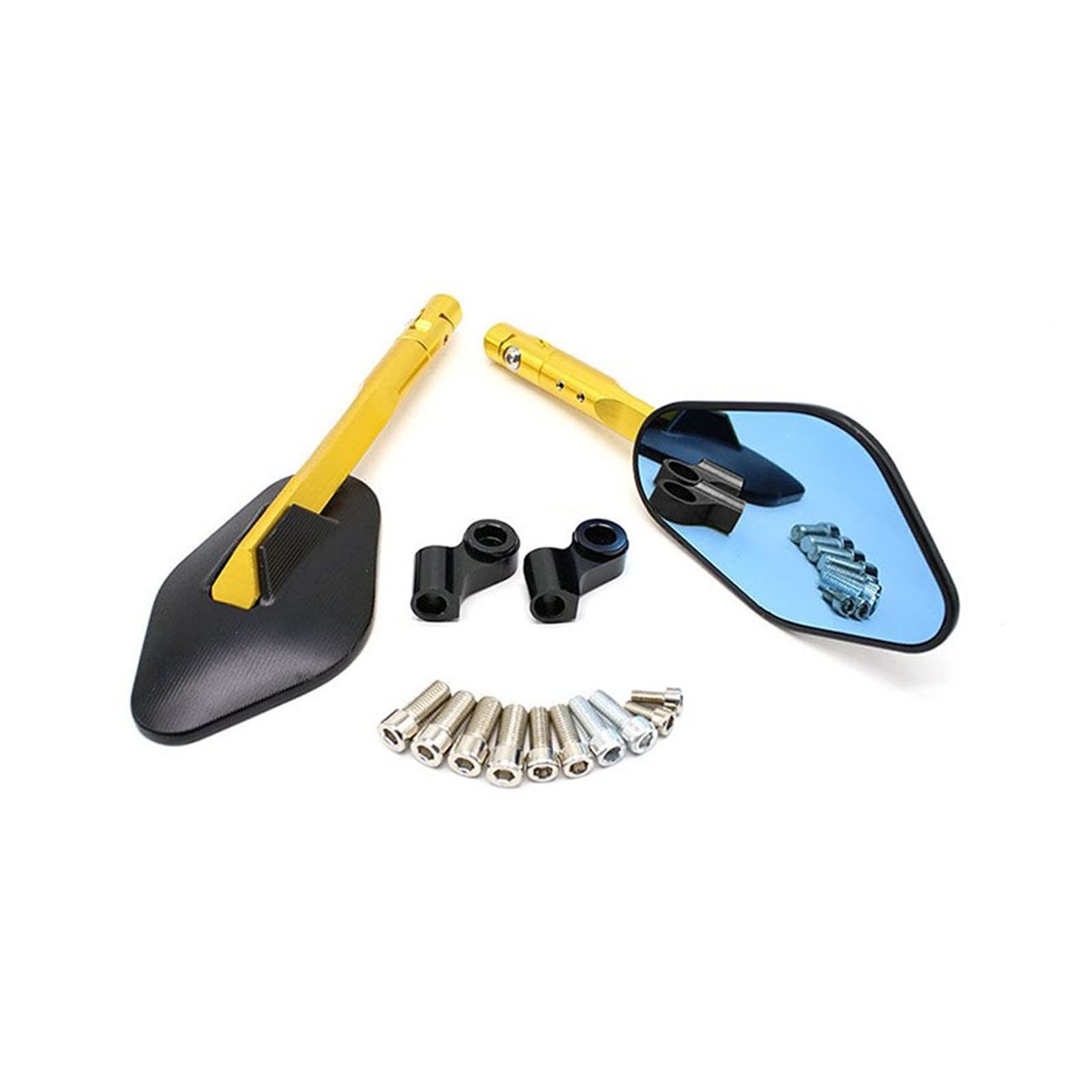 2pcs/para Lusterka Motocyklowego Lusterka Hulajnogi E-rowerowe Lusterka Wsteczowe CNC Lustra Boczne (Kolor : Chrom)