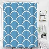 Photo Gallery kelaimi tenda da doccia 180x180 cm moderna e semplice, blu, con motivo geometrico a ventaglio bianco, in stile giapponese per la casa, in tessuto, con ganci, 180l x 180a cm (1 pannelli) Photo Gallery kelaimi tenda da doccia 180x180 cm moderna e semplice, blu, con motivo geometrico a ventaglio bianco, in stile giapponese per la casa, in tessuto, con ganci, 180l x 180a cm (1 pannelli)