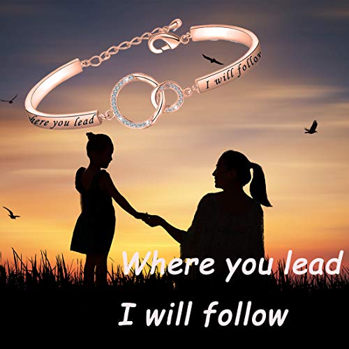 Zuo Bao Mother Daughter Jewelry Where You Lead I Will Follow Bracelet Best Friend Gift (Where you lead RG) - Image 6