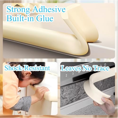 Image of ZOMPAGO Baby Proofing Edge Protector,8 Corner Guards Foam L-Shape Self-Adhesive Corner Guards,Baby Crib Bumper Pad,Wall & Corner Protector Baby,Foam Corner Protectors for Nursery Kitchen Fireplace
