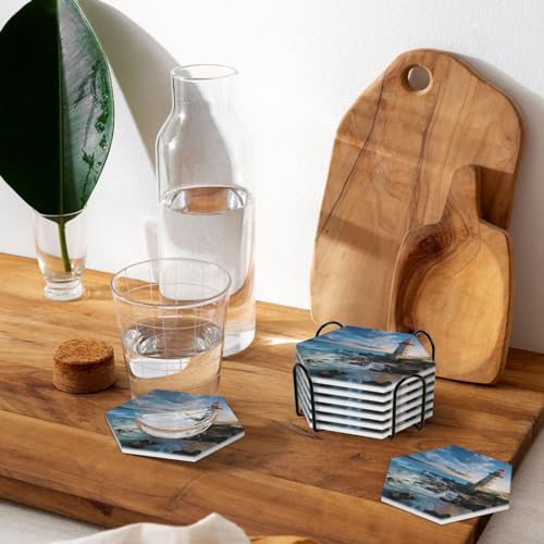 Dessous de verre céramique absorbant lot de 6 dessous de verre liège table