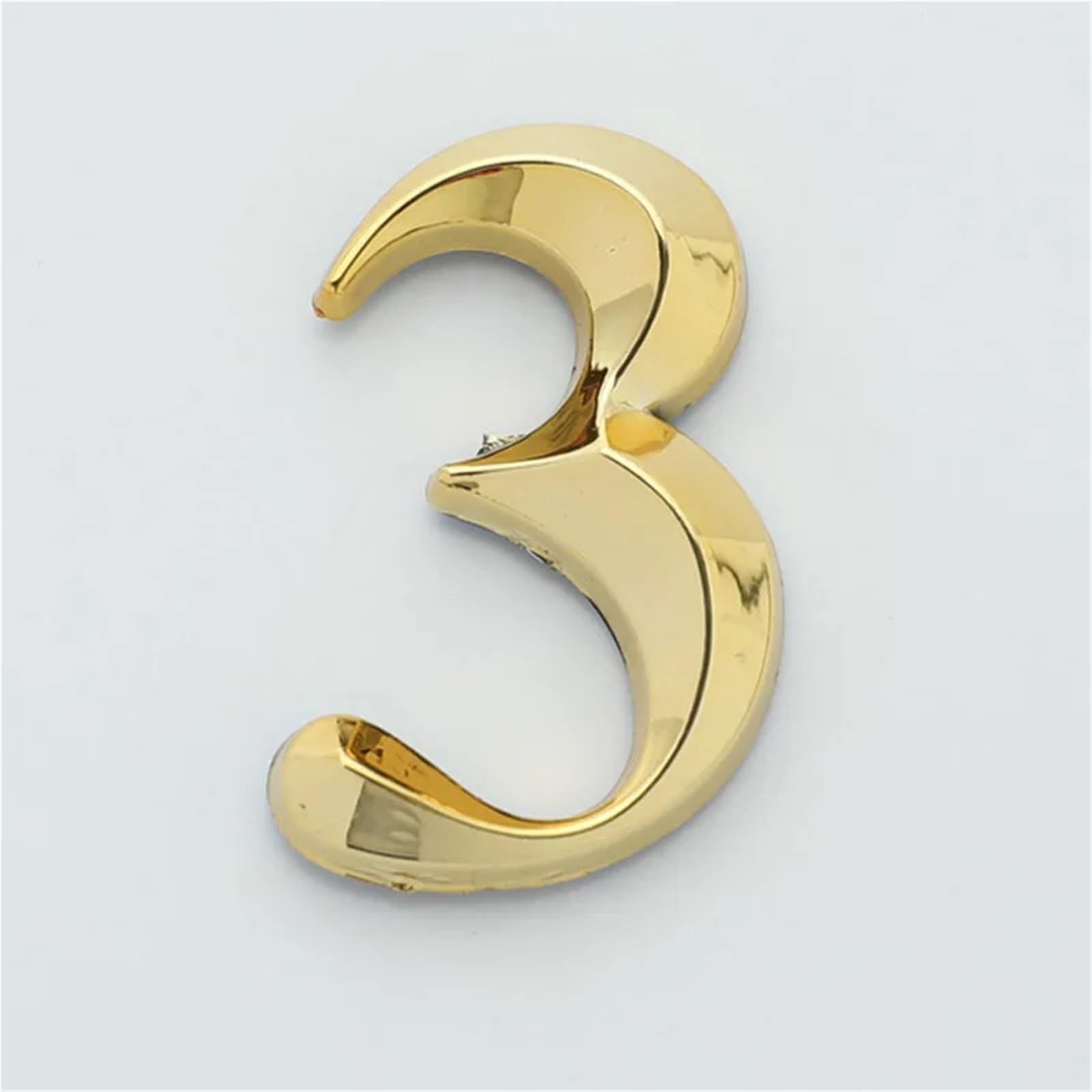 Self Adhesive House Numbers Sticker 3D Gold ABS Mailbox Numbers Sign 2 Inch Modern Door Number for Outside Address Hotel Yard Post Room Office Outdoor(3)