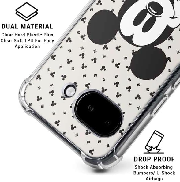 Skinit Clear Phone Case Compatible with Google Pixel 9a - Officially Licensed Disney Mickey Mouse Classic Design