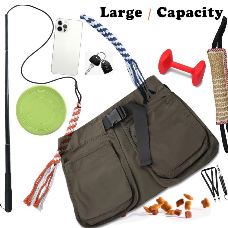 suweisua Hundetrainer-Leckerli-Tasche mit abnehmbaren Taschen, freihändig, Trainingswerkzeuge zur Aufbewahrung von Hüfttaschen für Männer und Frauen, auch für Gartenarbeit, Friseur (grün)