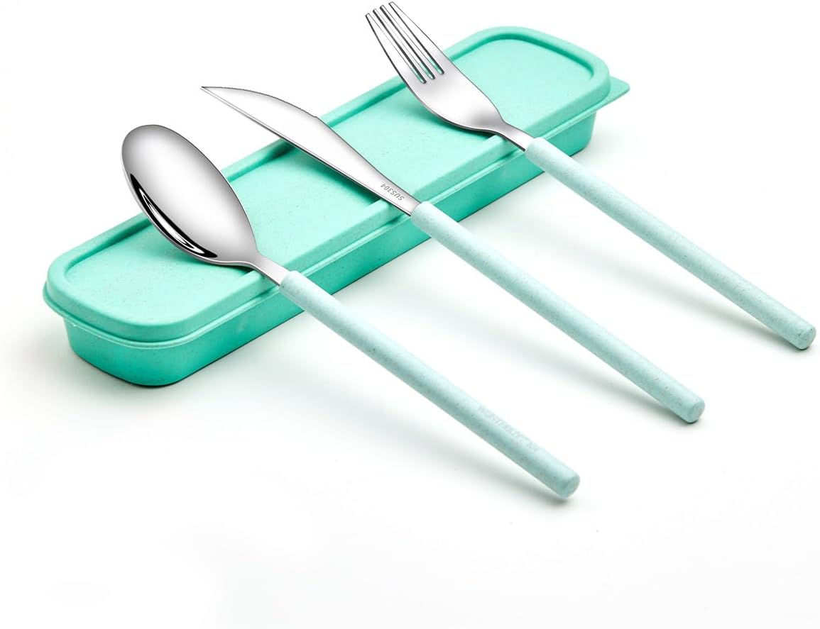 YBOBK HOME Portable Cutlery Set with Case, Reusable