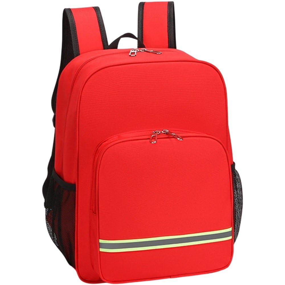 Fituenly Red Professional First Aid Backpack Empty Medical First Aid Bag, Medical Bag With Reflective,Large Capacity First Aid Medical Backpack For For Home And Work,Hiking Outdoors