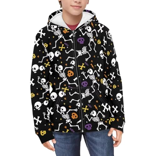 Zip Up Hoodie for Kids Boys Girls,Casual Soft Hoody Drop Shoulder Full Zip Up Hoodie Size S-XL with Pocket3