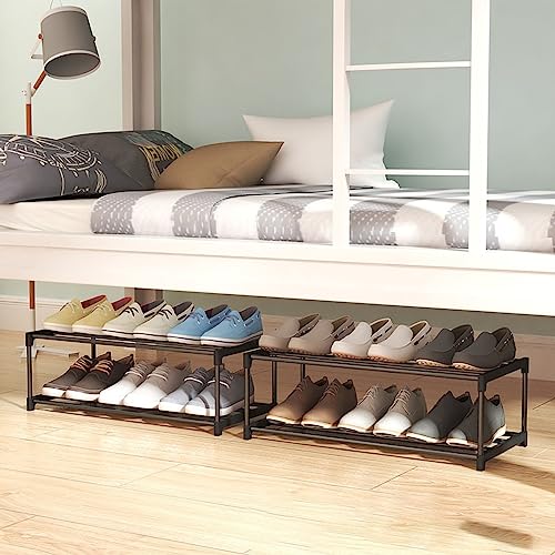 wolpin-1-Pc-Shoe-Stand-2-Layers-Shelves-Shoe-Rack-Under-The-Bed-Space-Saver-Storage-for-Footwear-Sandles-Slippers-60-cm