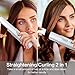 Cordless Hair Straighteners Titanium Portable Flat Iron Wireless Hair Straightener 2 in 1 for Straightening and Curling Travel Straightener Dual Voltage 5000 mAh Battery Heats Up in Seconds