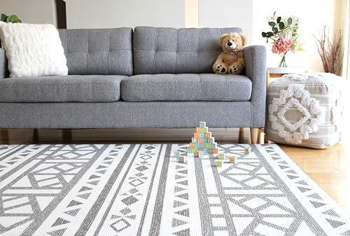 Image of Cushmat Reversible Padded Playmat for Babies (Large, Tropical Safari - Crystals Char) - Soft, Thick, Waterproof, Durable, Non-Slip Play mat for Infants, Babies, Toddler, Kids & Grownup