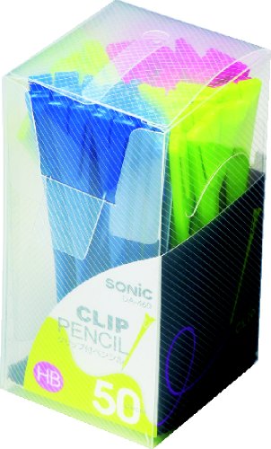 （まとめ） ソニック クリップ付ペンシル 黒 50本入 〔×10セット〕お得な セール 業務用10セット）ソニック クリップ付ペンシル50本入 DA-488-D 黒 クリップ