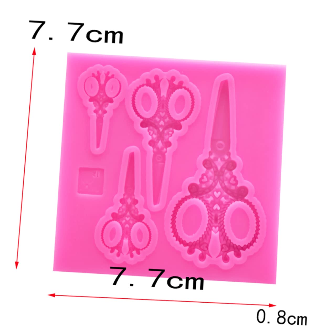 Scissors Silicone Fondant Mold Premium DIY Baking Tool for Cake Chocolate Candy and Crafts Non Stick Pink Silicone Design