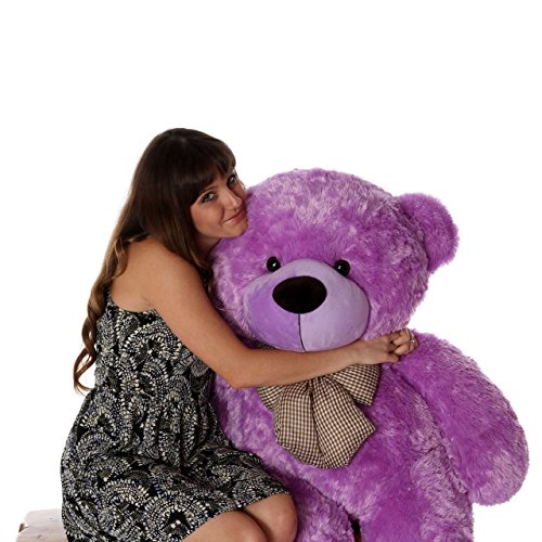Image of Real Giant Teddy Bear, 7 Feet Tall Purple Teddy Bear, 84 Inches Soft Toys (with 30cm Heart Free) (7 Feet, Purple)