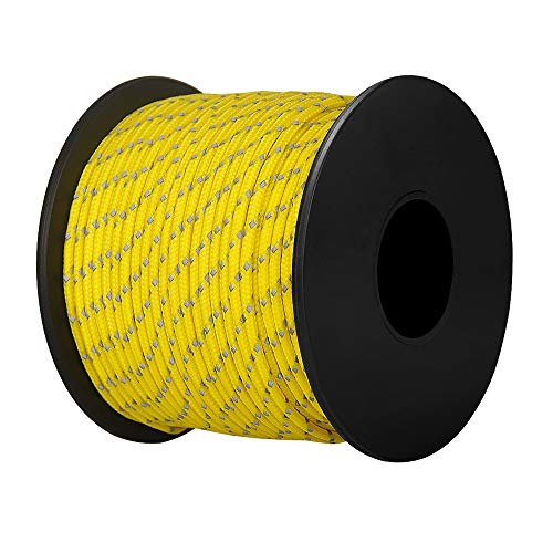 Brotree パラコード 2mm 反射材入り 3芯 ボビン巻型 テント ロープ ガイライン 耐荷重90kg DIY編む用 キャンプ サバイバル アウトドア用