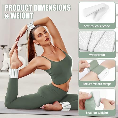 Image of BECOJADDE Ankle Weights for Women Wrist Weights Set of 2 (1 lb /2 lb Each) Adjustable Arm Leg Weight for Womens Men Suitable for Walking Swimming Running Pilates Yoga Gym