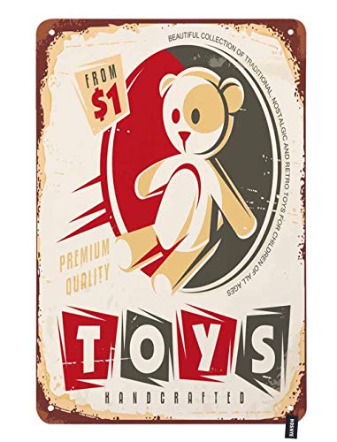 HOSNYE Toy Store Tin Sign Retro Poster and Design with Cute Bear Vintage Metal Tin Signs for Men Women Wall Art Decor for Home Bars Clubs Cafes 8x12 Inch HOSNYE Toy Store Tin Sign Retro Poster and Design with Cute Bear Vintage Metal Tin Signs for Men Women Wall Art Decor for Home Bars Clubs Cafes 8x12 Inch