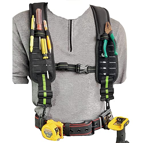 Lzdrason Tool Belt Suspenders for Men,Tirantes Para Bolsas de Construccion, (Working Belt not Included, Only Electrician Suspender)