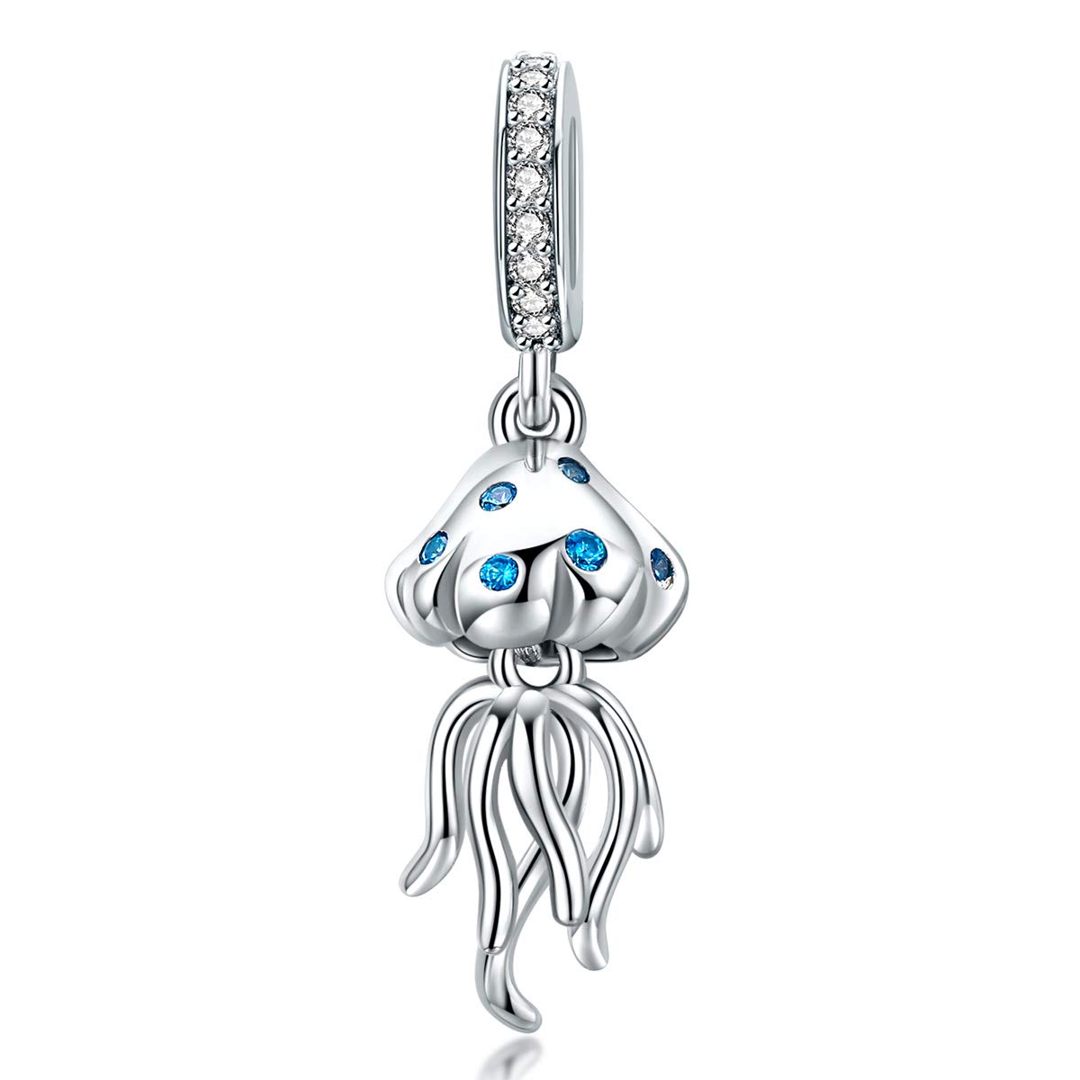 NewL Colgante de medusas de la serie mundial subacuática para pulsera y collar de plata de ley 925 auténtica joyería de bricolaje