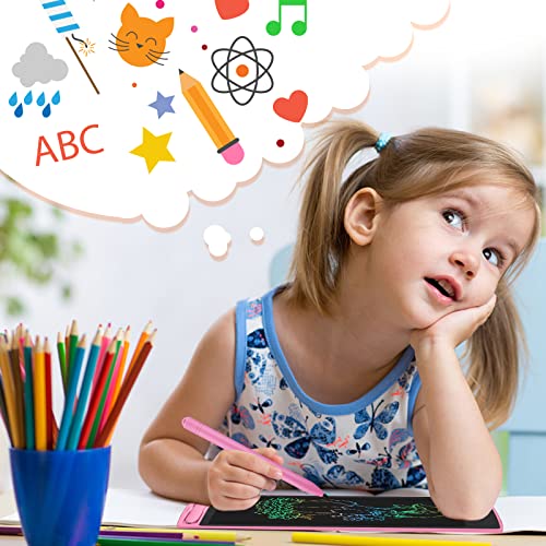 Image of HOMESTEC Plastic LCD Color Writing Tablet, Digital Whiteboard For Noting Reminders Write Or Drawing (8.5 Inches, Pink)