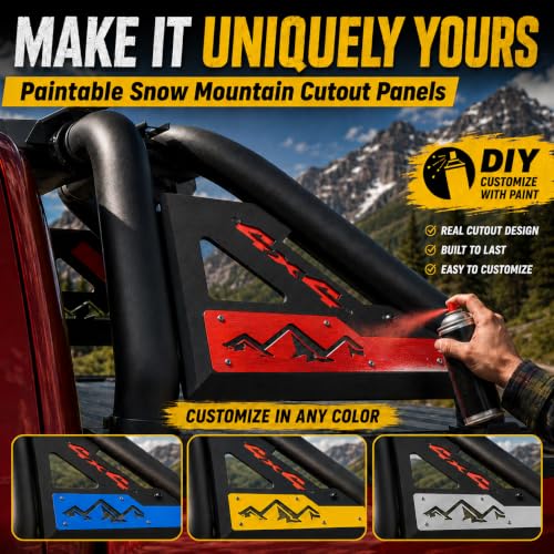 Image of MONOKING Roll Bar for Full Size Truck with Brake Light, Adjustable Chase Rack Sports Bar for 2007-2026 F150 F250 F350 Raptor Lightning Silverado /GMC Sierra /Ram 1500 2500 3500 Tundra Titan Pickup