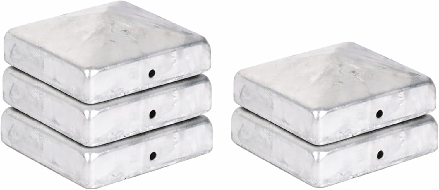 Post caps Fence cap Cover cap pyramid galvanized 71 x 71 mm (5)