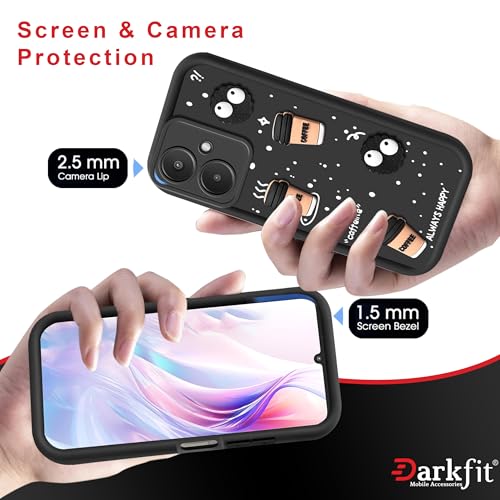 Image of Back Case Cover Compatible with Poco M6 5G | Cute Fun Cartoon Ball 3D Coffee Silicone Case | Body Protection | Camera Protection | Shock Proof | Color Black | Pack of 1