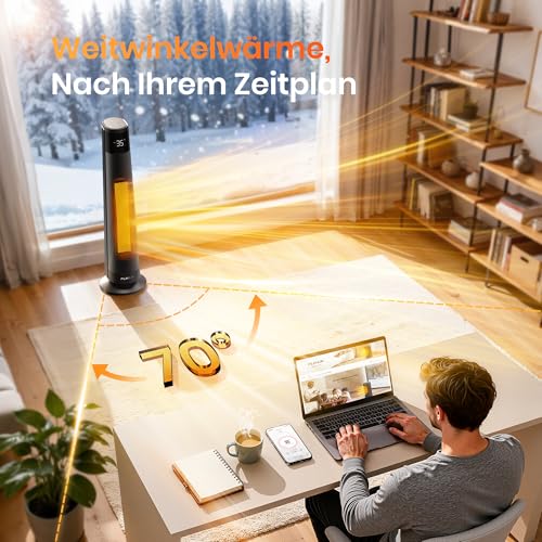 Radiateur d'appoint économique avec thermostat et télécommande FLANUR