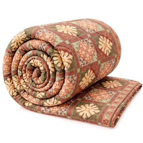 Image of BSB HOME 220 GSM Microfiber Comforter for Double Bed, Ultra Soft Quilted AC Comforter, Lightweight All Season Blanket, Breathable, Durable & Skin Friendly, 86 x 90 Inches (220 x 230 cm) - Rust Red