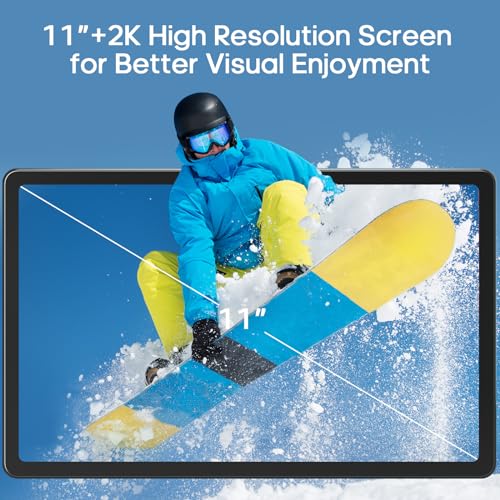 Image of 11 Inch Tablet, 14(6+8) GB&256GB Storage(Expand to 512GB) Android 13 Tablet, with 2000x1200 IPS HD Touch Screen, Dual Stereo Speakers, Dual 13+5MP Camera, 7500mAh, WiFi, GPS, Bluetooth5.0 Tablets