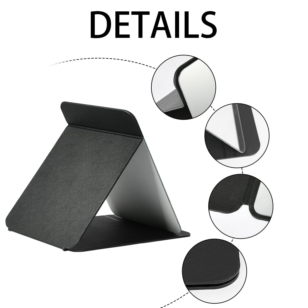 OSDUE Miroir de Maquillage, Portable Table Miroir Pliable Super HD Multi Angle Pliant en Cuir PU Facile à Transporter Miroirs de Voyage Ultra Fin et Durable Pliable, 26x18cm