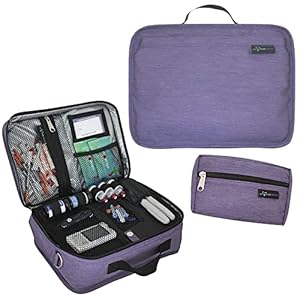 Sugar Medical Insulated Diabetes Travel Bag | Diabetes Supply Case | Diabetic Care Products | Diabetic Supplies Travel Case | Diabetic Supply Bag | Glucose Meter Case| Diabetes Care(Purple)