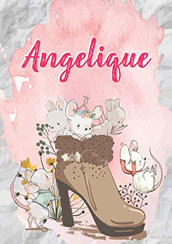 Angelique: Carnet de notes A5 | Prénom personnalisé Angelique | Cadeau d'anniversaire pour fille, femme, maman, copine, sœur | Souris mignonnes en ... pages lignée, Petit Format A5 (14.8 x 21 cm)