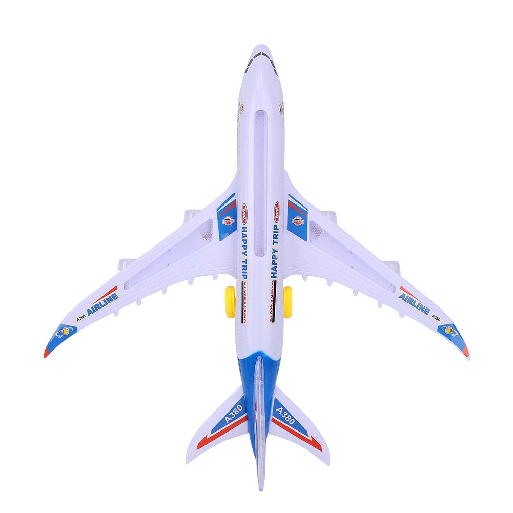 Avión A380 de 43 cm de Largo, Modelo eléctrico con Sonido y luz para niños | Avión de Juguete de ABS Duradero con Ajuste automático de dirección | Regalo Ideal para niños de 3 años en adelante