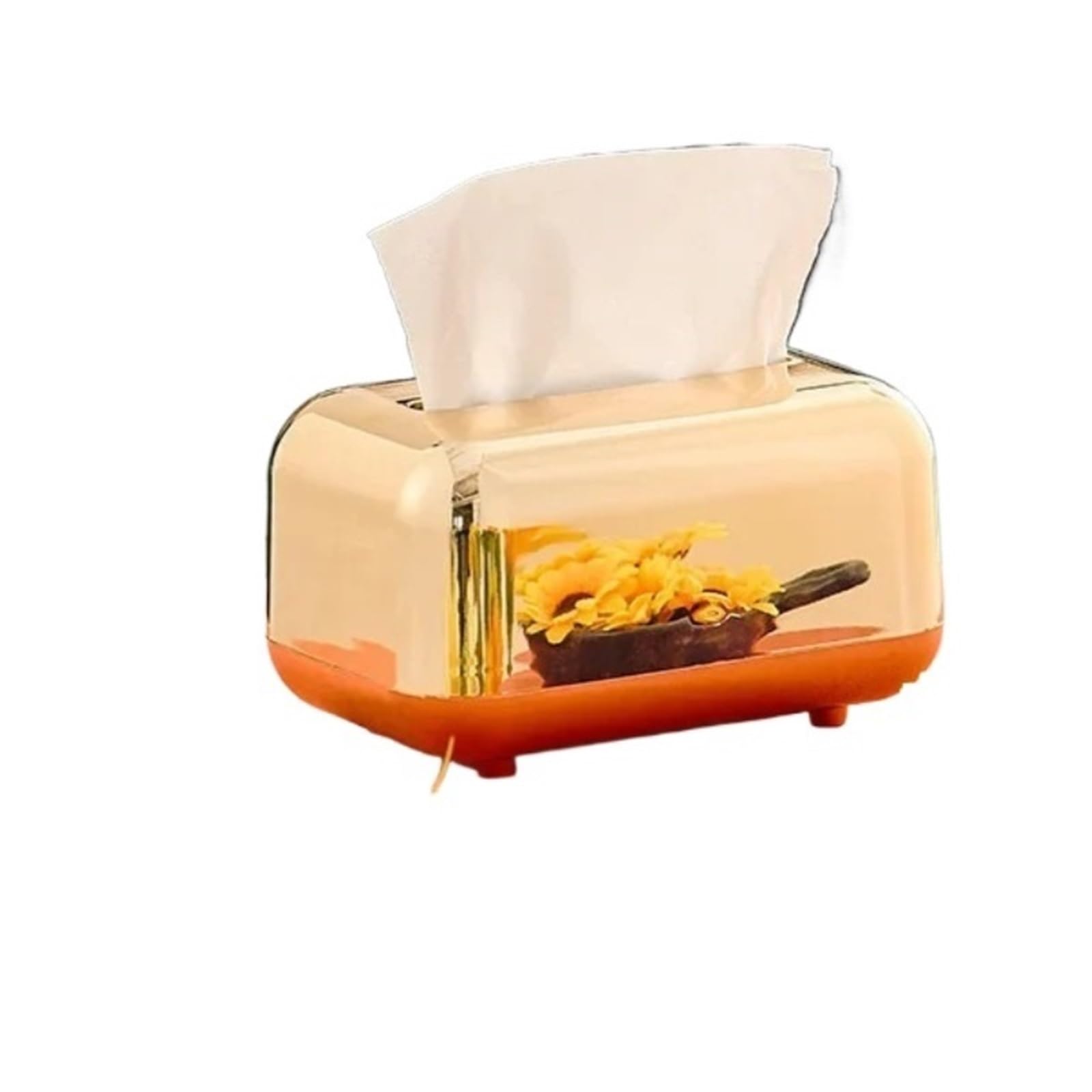 Tissue Box Tissue Boxes Storage Napkin Holder Paper Case Organizer Ornament Desktop Kitchen Box(GOLD)