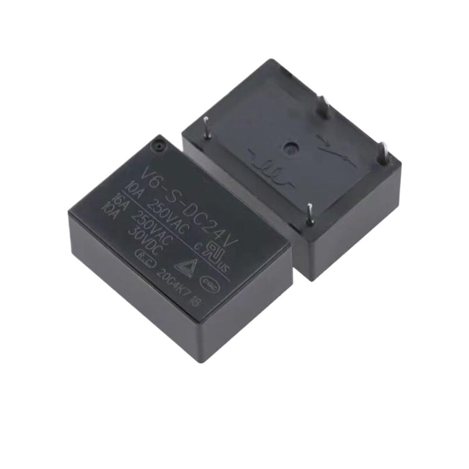 NWPNLXEA 1Pcs V6-S-DC5V V6-S-DC12V V6-S-DC24V 4PINS 10A 5VDC 12VDC 24VDC Power Relay(24V)