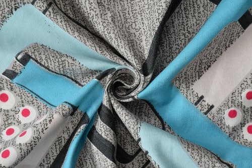 Image of Prime Collection - 180 TC Glace Cotton Double Bedsheet (90x90 Inches) with 2 Pillow Covers - Luxuriously Soft and Gentle on The Skin (Silver-Puzzle)