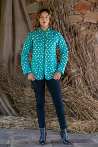 Image of Reversible Jacket for Women | Double Sided Quilted Jacket | Reversible Winter Jacket for Women | Stylish Ethnic Printed Jacket | Warm & Comfortable Casual Outerwear