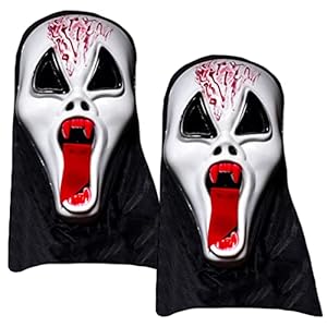 2 Piezas Halloween Terror M¨¢Scaras,M¨¢scara de Halloween Esqueleto Barbilla M¨¢scara para Carnaval,para Halloween Cosplay Grimace Festival Fiesta Show Mascarada,Unisex Talla ¨²nica