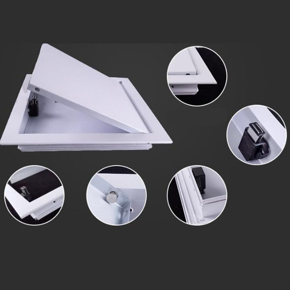 Elegante combinación de acero galvanizado blanco y aluminio en una puerta de inspección eficiente (250 x 250 mm)