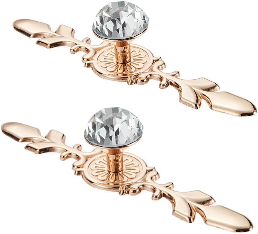 FDSHIP Classic Golden Filigree Knobs for Cabinets & Cupboards Drawer Pull Set (2 Pieces)