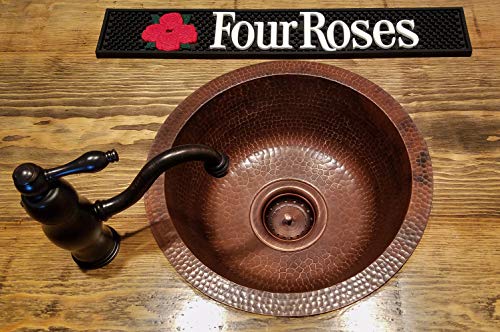 Premier Copper Products Br14Db3 14-Inch Universal Round Hammered Copper Sink With 3.5-Inch Drain Size, Oil Rubbed Bronze #TOP6