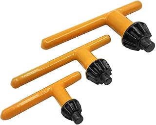 Mesee 3 Packs Drill Chuck Key Set Universal T Shaped Drill Press Wrench Chuck Keys Replacement Tool Kit for 6mm/10mm 13mm 16mm Drill Chucks