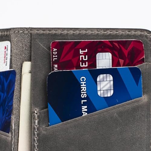 Handmade Slim Wallet for Men and Card Holder, Minimalist Wallet for Men, Card Holder Wallet, Front Pocket Wallets for Men, Credit Card Holder, Business Card Holder (Sand Grey)3