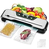 80kPa Vacuum-Sealer-Machine with Starter Kits, Aeitto 8-In-1 Food Vacuum Sealer, with 15 Bags, Pulse