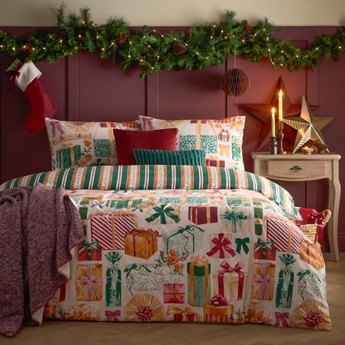 Furn. All Wrapped Up Bettbezug-Set – Wendbare Weihnachtsbettwäsche...